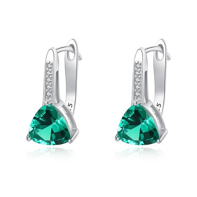 Cercei Argint Signorina Emerald Crystal