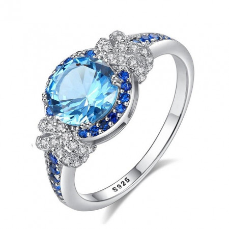 Inel Argint cu pietre albastre Anastasia