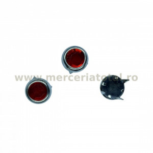 Tinte metalice cu stras rosu 8mm