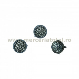 Tinte metalice semirotunde argintii cu model 9mm