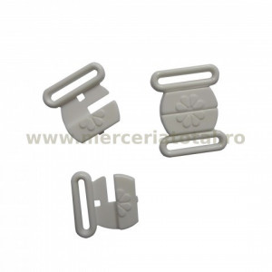 Inchizator papion plastic alb