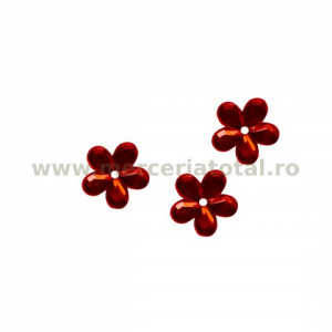 Stras floare rosu