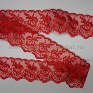 Dantela organza 40mm rosu