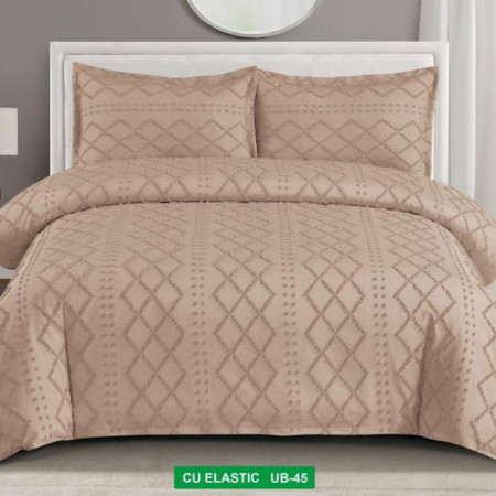 Lenjerie de Pat cu model în relief-Cearceaf cu Elastic-UB 45
