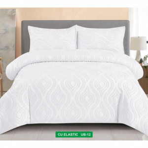 Lenjerie de Pat cu Broderie în Relief-Cearceaf cu Elastic-UB 12