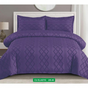Lenjerie de Pat cu Broderie în Relief-Cearceaf cu Elastic-UB 46