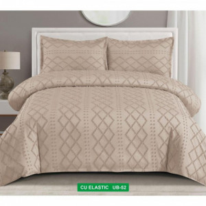 Lenjerie de Pat cu Broderie în Relief-Cearceaf cu Elastic-UB 52