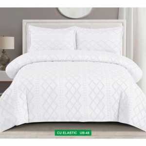 Lenjerie de Pat cu Broderie în Relief-Cearceaf cu Elastic-UB 48