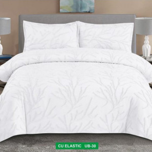 Lenjerie de Pat cu model în relief-Cearceaf cu Elastic-UB 30
