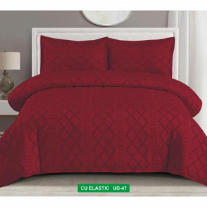 Lenjerie de Pat cu Broderie în Relief-Cearceaf cu Elastic-UB 47