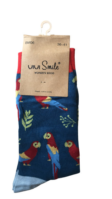 Sosete lungi, bumbac, Vivi Smile, imprimeu papagali