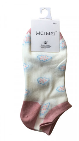 Sosete scurte, dama, bumbac, Weiwei, imprimeu nor