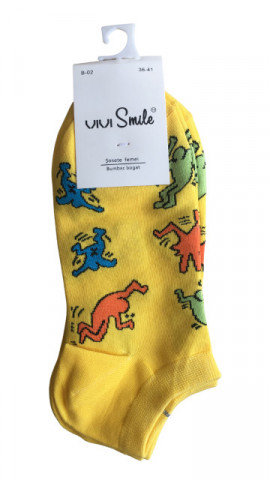 Sosete scurte dama Vivi Smile, imprimeu colorat