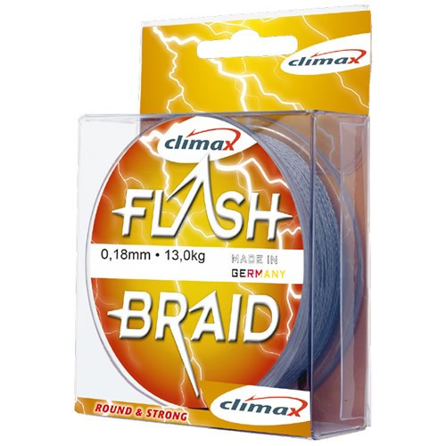 Fir textil Climax Flash Braid, gri, 100m (Diametru fir: 0.14 mm)