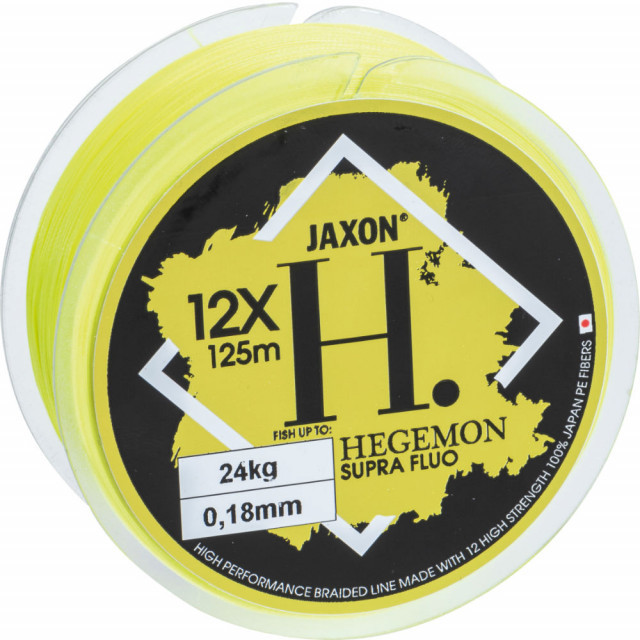 Fir Textil Jaxon Hegemon Supra 12 X, galben fluo, 125m (Diametru fir: 0.18 mm) Jaxon imagine 2022