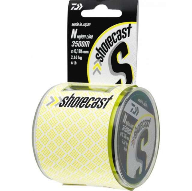 Fir monofilament Daiwa Shorecast, Galben Fluo (Diametru fir: 0.28 mm)