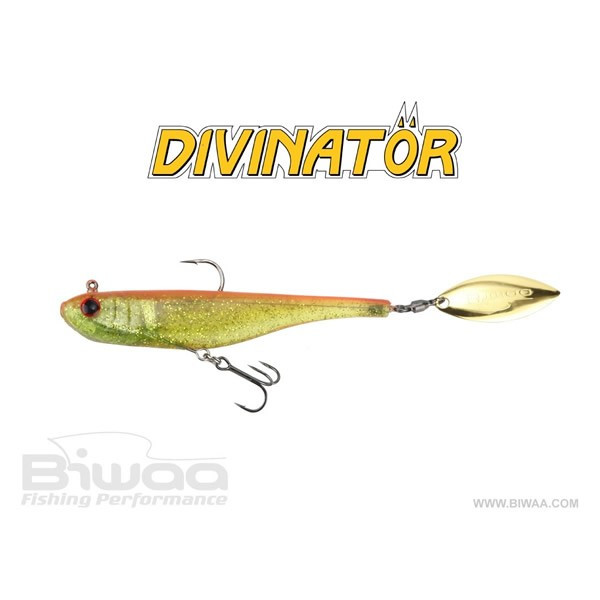 Spinnertail Divinator Medium Chartreuse Red Back 18cm / 35g / 1buc / plic Biwaa