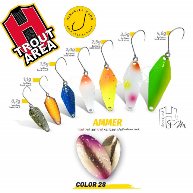 Oscilanta Herakles Ammer, Culoare 28 – Golden Trout, 2.5g Herakles