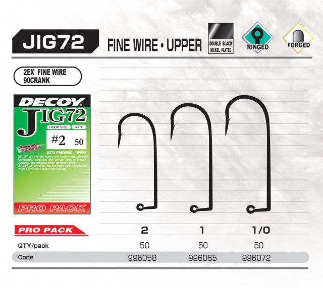 Set Carlige Jig Decoy Pro Pack Jig72 Upper Fine Wire (Marime Carlige: Nr. 1) Decoy imagine 2022