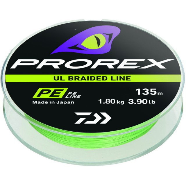 Fir textil Prorex UL Finesse Braid Chartreuse 135m Daiwa (Rezistenta: 4.3 Kg)