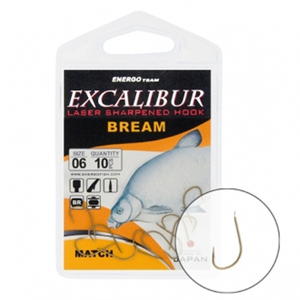 Carlige Excalibur Bream Match Brown (Marime Carlige: Nr. 16)