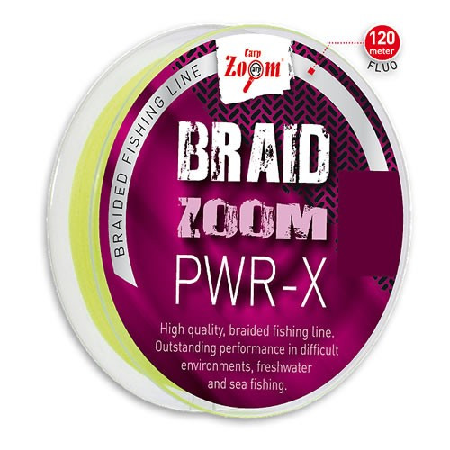 Fir textil PWR-X fluo 120m Carp Zoom (Diametru fir: 0.20 mm)