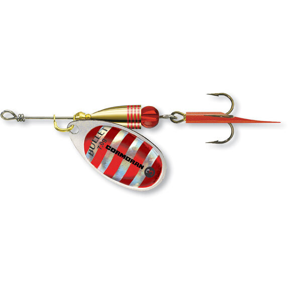 Lingurita rotativa Cormoran Bullet, Silver Red Stripes, nr. 2, 4g Cormoran imagine 2022