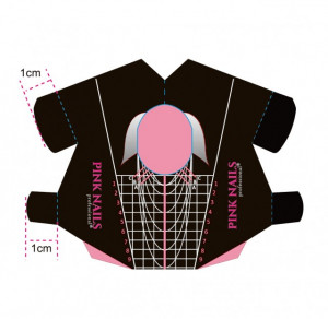 Set 100 sabloane Pink Nails Professional Almond Black