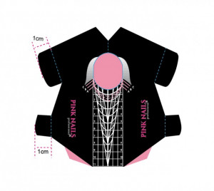 Set 100 sabloane Pink Nails Professional Stiletto Black