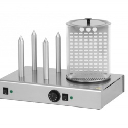 Aparat hot-dog cu 4 tepuse pentru paine si vas