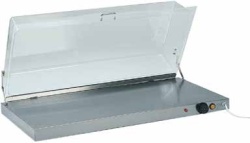 Banc de pastrare a farfuriilor la cald cu cupola din plexiglass.