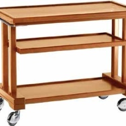 Carucior pentru servire, lemn, 3 rafturi, 810x550 mm