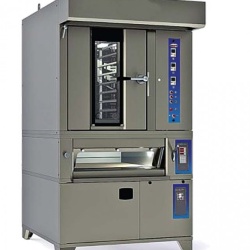 Cuptor electric rotativ 10 tavi 400x600, vatra 2 tavi 400x600, dospitor 10 tavi 400x600 si hota