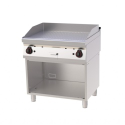 Grill dublu electric cu placa striata, pe suport deschis