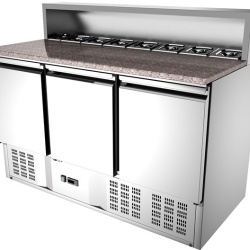 Masa frigorifica pentru pizza cu 3 usi 8x GN 1/6