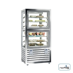 Vitrina frigorifica verticala dubla gelaterie-patiserie cu 2 usi, 230+260 L