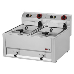Friteuza electrica profesionala 2×8 litri 400V de banc