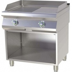Grill dublu pe gaz cu placa neteda/striata, pe suport deschis