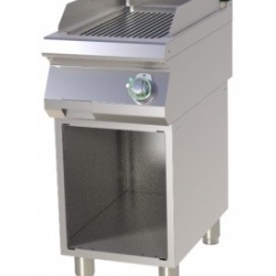 Grill simplu pe gaz cu placa striata, pe suport deschis