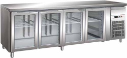Masa frigorifica cu 4 usi de sticla , 2230x700mm