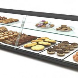 Vitrina neutra curbata, 1190X380X290mm