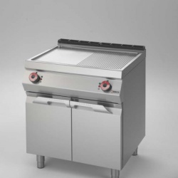 Gril dublu electric cu placa crom 1/2 striata 1/2 neteda