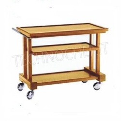 Carucior pentru servire, lemn, 3 rafturi, 1150x550 mm