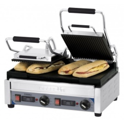 Contact grill panini sandwich dublu neted/striat cu temporizator