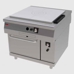 Fry top pe gaz cu cuptor 900 x 1000 mm