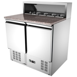Masa frigorifica pentru pizza cu 2 usi 5x GN 1/6