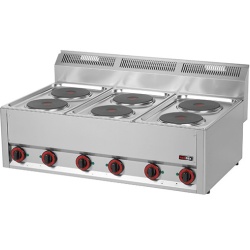 Masina de gatit electrica, 6 plite, 400V de banc