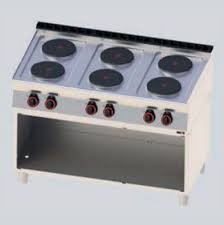 Masina de gatit electrica 6 plite rotunde cu suport deschis