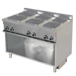 Masina de gatit electrica cu 6 plite patrate si suport deschis