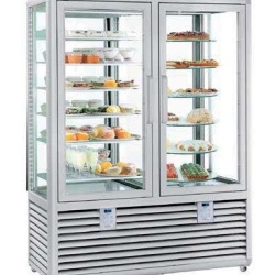 Vitrina frigorifica dubla pentru produse de gelaterie/patiserie, 2 usi, 742 Litri